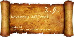 Keviczky József névjegykártya