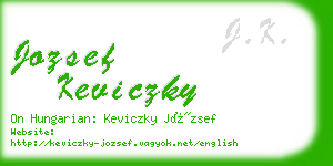 jozsef keviczky business card